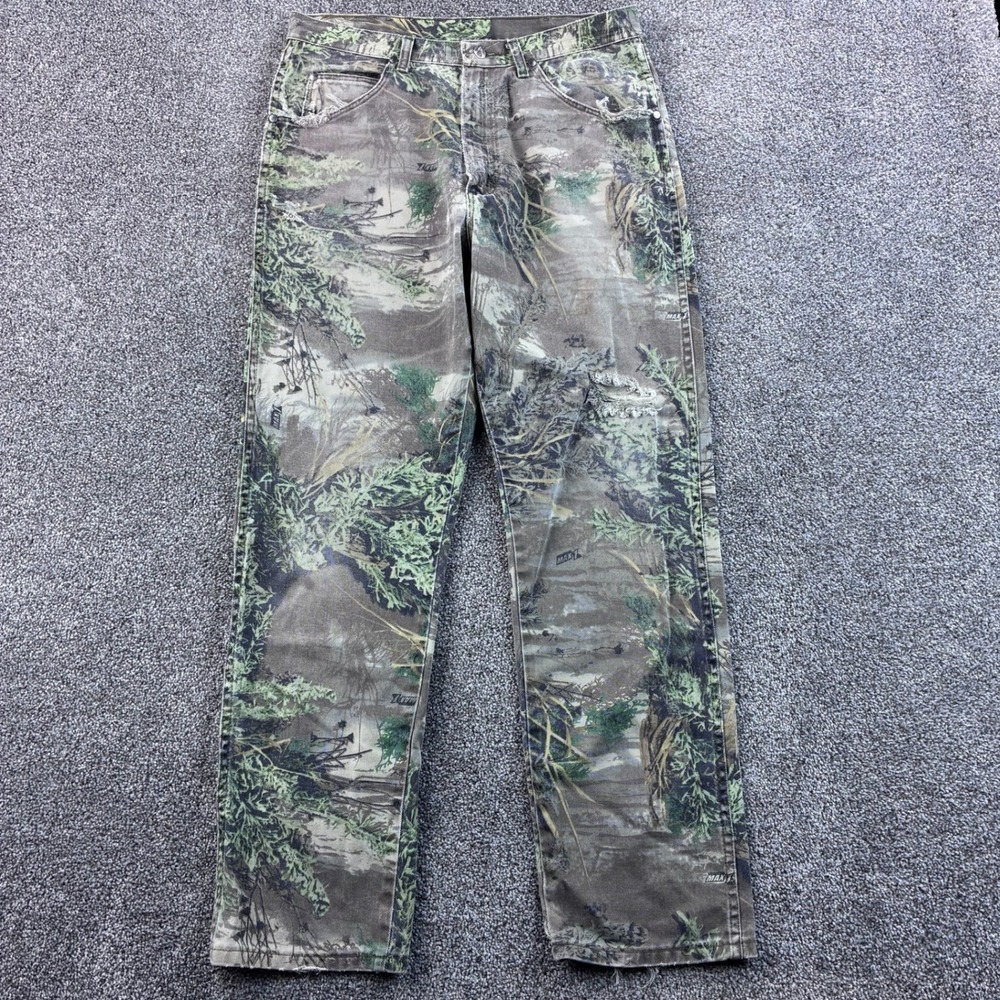 Vintage Wrangler Camo Pants Mens 34x30 Realtree Camouflage Hunting Canvas